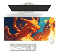 1 pezzo Tappetino per mouse Drago di Fuoco Pokémon, tappetino per mouse alla moda e cool, tappetino da scrivania per ufficio, accessori da scrivania per ufficio, tappetino per mouse da gioco con bordi