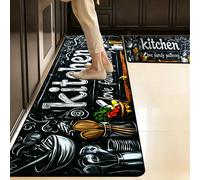 1 pezzo Tappeto da cucina con testo stile lavagna americana, materiale in terra di diatomee 3,5 mm, imbottito e assorbente, tagliabile, tappetino antiscivolo per bagno, giardino esterno, corridoio, de