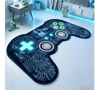 1 pezzo Tappeto decorativo a forma di gamepad di colore blu ghiaccio, tappeto da gioco carino, decorazione per camera da letto, tappeto piccolo, decorazione per la casa, tappeto da esterno, tappeto la