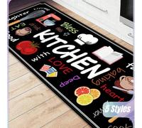 1 pezzo Tappeto premium da cucina morbido e confortevole per stare in piedi, assorbente, antiscivolo e anti macchia, adatto per bagno, ingresso, cucina, sala da pranzo, tappeto decorativo per soggiorn