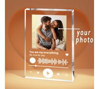 1 pezzo Targa acrilica personalizzata con codice QR di una canzone, targa personalizzata per visualizzare una canzone d'amore e targa musicale con foto personalizzata, dimensioni 14,5 x 10 cm, regalo
