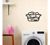 1 pezzo Targa decorativa in metallo, adatta per la lavanderia, minimalista e carina, può essere utilizzata come decorazione per la lavanderia e il bagno, opera d'arte da parete vintage, decorazione da