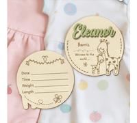 1 pezzo Targa in legno personalizzata con nome neonato, Cartello personalizzato per annuncio bambini/ragazzi, 2 misure, Targa in legno per annuncio nascita, Accessori fotografici per rivelazione "Hell
