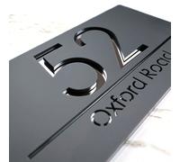 1 pezzo Targa numerica per casa moderna e personalizzabile in acrilico a doppio strato con incisione 3D - Cartello stradale per indirizzo esterno, materiale elegante, montaggio a superficie, senza ele