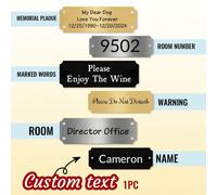 1 pezzo Targa personalizzata con incisione del testo, targa commemorativa personalizzata, targa per anniversario con nome inciso personalizzabile, cartelli con numero di stanza personalizzabili, carte