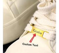 1 pezzo Targhetta personalizzabile per lacci delle scarpe, etichetta classica per scarpe sportive con incisione personalizzata, targhetta in acciaio inossidabile per nomi di atleti, ideale come regalo