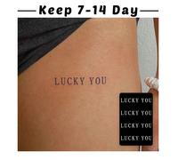 1 pezzo Tatuaggio temporaneo a base di erbe, testo artistico, testo in inglese di moda con benedizione, impermeabile e anti-sudore, dura 7-14 giorni, unisex Lettere,Colore unicoPolicloruri di vinile