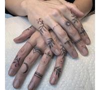 1 Pezzo Tatuaggio Temporaneo Resistente All'acqua A Base Di Erbe Per Le Dita, A Lunga Durata tatuaggi fintitatuaggiotatuaggi temporanei GraficoCarta tessile