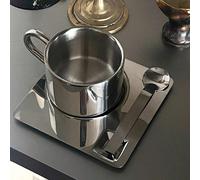 1 pezzo Tazza da caffè e piattino in acciaio inossidabile, tazza da latte termoisolata a doppio strato, adatta per il ritorno a scuola 1 pezzoAcciaio inossidabile