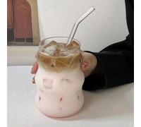 1 pezzo Tazza da caffè in vetro con cannuccia, adatta per uso domestico, donne, bevande e tè al latte, forniture per il ritorno a scuola 530 mlvetro