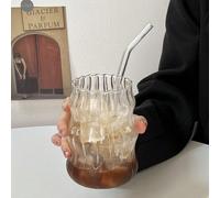 1 pezzo Tazza da caffè in vetro da 530ml con cannuccia, adatta per uso domestico, ideale per bevande, tè al latte ecc., ottima per il ritorno a scuola 530 mlvetro