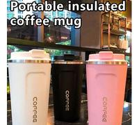 1 pezzo Tazza da caffè portatile da 380ml/510ml, Tazza da viaggio, Tumbler in acciaio inossidabile a vuoto isolato con manicotto antiscivolo, Design elegante per latte, caffè, tè, succo - Adatto sia p
