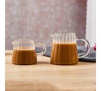 1 Pezzo Tazza da Espresso in Vetro Giapponese a Righe, Brocca per Caffè con Beccuccio Affilato. Adatta per Espresso, Latte, Microonde e Lavabile in Lavastoviglie. Ideale per il Ritorno a Scuola Medio 