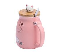 1 Pezzo Tazza da Tè Tazza Per Gatti Roba Kawaii, Tazze Carine Tazza da Caffè Tazze di Natale Tazza da Tè con Coperchio Cucchiaio Roba Carina Regali Per Gatti Regali di Natale Per Donne Ragazza(粉红)