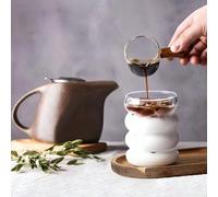 1 pezzo Tazza di vetro a forma di bruco, tazza d'acqua resistente al calore, tazza per caffè freddo, adatta per succhi, latte, tè e altre bevande, ideale per estate e inverno, essenziale per il ritorn