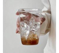 1 pezzo Tazza in vetro borosilicato creativa, semplice tazza trasparente per caffè o latte, adatta per il ritorno a scuola Tagli UnicaColore unicovetro