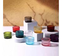 1 pezzo Tazza per candela con motivo verticale in stile nordico, portacandele per cene alla luce di candela, decorazione per la casa, rosa, adatto per tutti gli usi, Ognissanti, brividi, autunno, fest