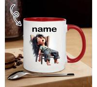 1 pezzo Tazza personalizzata, Tazza da caffè personalizzata, Tazza personalizzata con ragazza addormentata, Regalo perfetto per la migliore amica, Ricordo per addio al nubilato, Disegno in pizzo flore