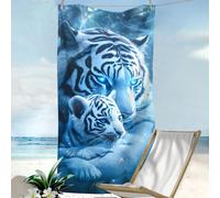 1 pezzo Telo da spiaggia, bagno, viaggio estivo in microfibra ultra morbida e assorbente con stampa motivo tigre, accessorio essenziale per mare, vacanze e decorazione del bagno 80*160,90*180,70*140An