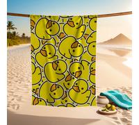 1 pezzo Telo da spiaggia in microfibra super assorbente e asciugatura rapida con motivo a papera, morbido e confortevole, unisex, adatto per viaggi all'aperto, campeggio, vacanze al mare, stile modern