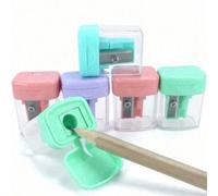 1 pezzo Temperino per matite in plastica portatile con coperchio a scatto, colore macaron, temperamatite per studenti Blu 1 pz,Verde 1 pz,Viola 1 pz,Rosa 1 pz,Colore misto aggiornato 3 pezzi,Colore mi