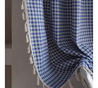 1 pezzo Tenda a quadri blu, tenda oscurante con nappe beige in stile semplice e fresco, adatta per camera dei bambini, sala da pranzo, camera d'albergo, festa, stile boho 59"W x 63"L(150 x 160cm),59" 