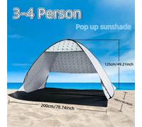 1 pezzo Tenda da spiaggia a scomparsa nuovissima, ad apertura automatica, portatile, leggera. Grande finestra in rete per la ventilazione, per rimanere freschi mentre si gode della vista all'aperto. A