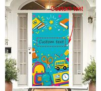 1 pezzo Tenda decorativa a tema cartoni animati per il ritorno a scuola - testo personalizzabile, design con matita e libro - senza elettricità necessaria, adatta per aula, educazione domestica, decor