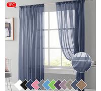 1 pezzo Tenda in voile trasparente, tessuto leggero e traslucido, blocca il sole e isola dal calore, design con passante superiore, buona caduta, adatta per decorazione di soggiorno, camera da letto, 