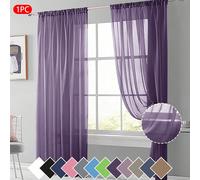 1 pezzo Tenda in voile trasparente, tessuto leggero e traslucido, blocca il sole e isola dal calore, design con passante superiore, buona caduta, adatta per decorazione di soggiorno, camera da letto, 