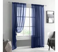 1 pezzo Tenda in voile trasparente, tessuto leggero e traslucido, blocca il sole e isola dal calore, design con passante superiore, buona caduta, adatta per decorazione di soggiorno, camera da letto,