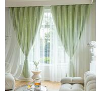 1 pezzo Tenda oscurante a doppio strato in poliestere con design di stelle vuote e pizzo per la camera da letto, carino trattamento della finestra in stile principessa, adatta per le feste 100*200,150
