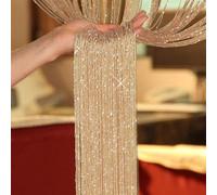 1 pezzo Tenda per porta in seta champagne di lusso e scintillante da 1x2m - Decorazioni da soffitto per matrimoni con nappine scintillanti e design a separé lineare - Elegante fondale per matrimoni, d