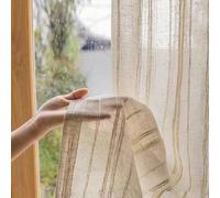 1 pezzo Tenda sottile in lino semitrasparente traspirante con texture in stile giapponese a righe, adatta per l'estate, può essere usata nella decorazione della stanza delle principesse, versatile ten