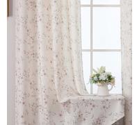 1 pezzo Tende con occhielli in poliestere lino con stampa floreale, filtraggio della luce, accoglienti e bellissime, di alta qualità, stile pastorale retrò per decorazione della casa, adatte per soggi