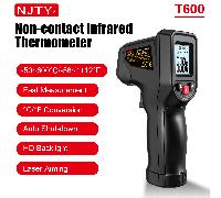 1 pezzo Termometro a infrarossi digitale, adatto per cottura, griglia e rilevamento temperatura motore - Termometro laser per superficie preciso, intervallo di misurazione da -50°C a 600°C, arancione 