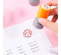 1 pezzo Timbro a forma di stella a cinque punte di colore casuale per commenti di insegnanti, simpatico timbro di ricompensa per i compiti degli studenti, forniture scolastiche Tagli UnicaPlastica