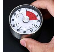 1 pezzo Timer meccanico con retro magnetico, timer da cucina, timer da cottura, timer circolare in acciaio inossidabile, timer conto alla rovescia da 60 minuti, senza batteria richiesta, strumento di 