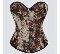 1 pezzo Top corsetto crop con stampa floreale e allacciatura dietro senza schienale per donne L,M,S,XL,XS,XXL,XXXL,XXXXLStampa CasualeTessuto intrecciato