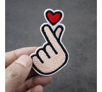 1 pezzo Toppa termoadesiva ricamata con cuore e gesti, toppa creativa in poliestere per abbigliamento Tagli Unica,5,2 pezziPoliestere