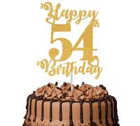 1 Pezzo Topper per Torta di 54° Compleanno, Glitter Festeggiamo i 54 Anni, Topper per Torta 54 Fantastico, Decorazione per Torta per la Festa di 54° Compleanno, Accessori per Decorazioni per Torta