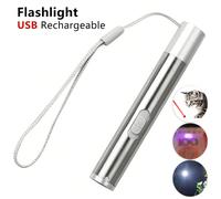 1 pezzo Torcia portatile 3 in 1, torcia UV ad alta potenza, lampada a infrarossi mini, ricaricabile USB, rilevatore multifunzione, regalo, accessori per animali domestici, casa, insegnanti Tagli Unica