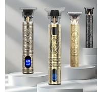 1 pezzo Tosatrice elettrica professionale incisa, Spingitore per taglio capelli da uomo, Strumento di bellezza per rasatura barba personalizzato da barbiere, Regalo per la Festa del Papà Set di baffi,