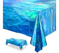 1 pezzo Tovaglia a tema oceano blu - Decorata con increspature blu e motivi a onde, adatta per varie occasioni tra cui feste di compleanno, feste in spiaggia, eventi in piscina e surf, matrimoni, radu