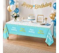 1 pezzo Tovaglia con lettere "Buon Compleanno" bicolore, impermeabile e anti-olio, adatta per la decorazione del tavolo per feste di compleanno dei bambini Tagli Unica,rosa,oroPEVA