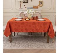 1 pezzo Tovaglia impermeabile in broccato con motivo a foglie d'acero, in tessuto di poliestere, lavabile, copritavolo quadrato di varie dimensioni, adatto per pranzi, Giorno dei Morti, Ognissanti, Ri