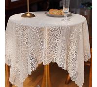 1 pezzo Tovaglia in pizzo francese, delicata, di stile elegante crema, forma quadrata per tavolo da caffè e da pranzo, facile da pulire 100*140,140*140,140*180,140*200,140*300,60*60,90*90,140*240,140*