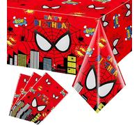 1 pezzo Tovaglia monouso a tema anime, 180 * 108cm Copritavolo rettangolare in plastica impermeabile, Decorazione da tavolo per festa della Festa del Papà a tema supereroi Tagli UnicaPolicloruri di vi