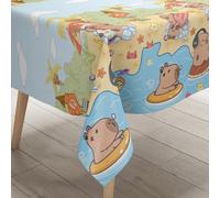 1 pezzo Tovaglia per festa a tema Capibara, con stampa adorabile di Capibara sulla superficie dell'acqua, adatto per decorazione del tavolo per festa di compleanno 1 confezioneAnimale,Fumetto,Tropical