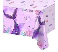 1 pezzo Tovaglia usa e getta a tema sirenetta, copritavolo, forniture per decorazione di feste di compleanno a tema sirenetta, decorazioni per la casa, decorazioni per feste a tema sirenetta, decorazi